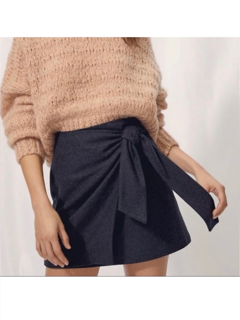 Aritzia Wilfred Wool Blend Wrap Front Skirt 00